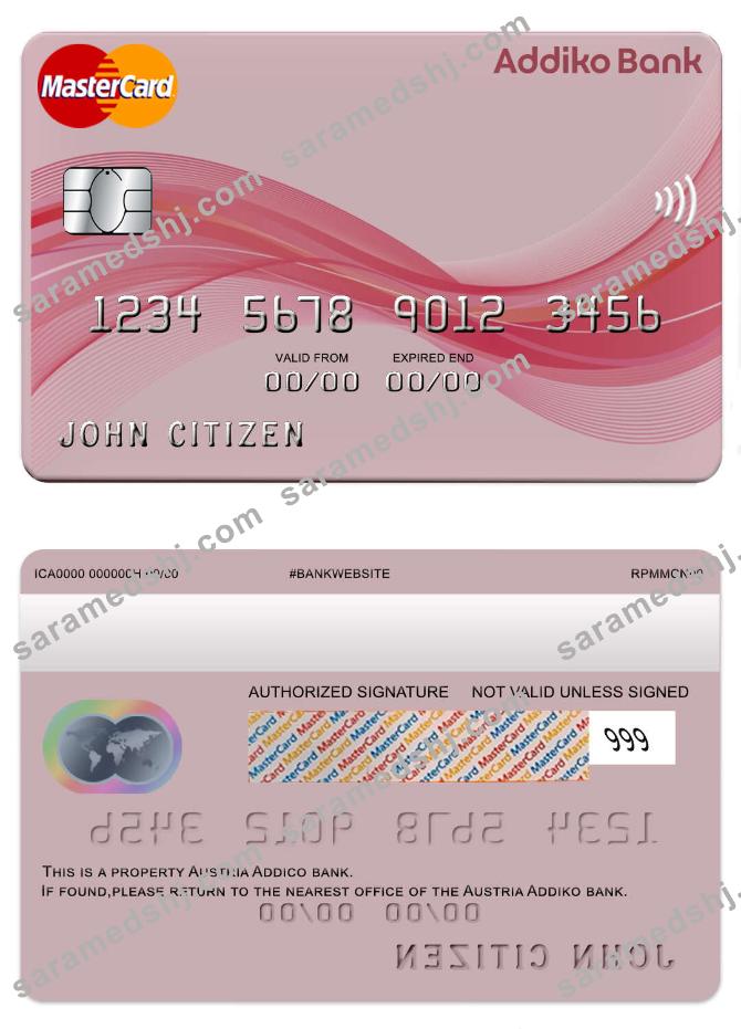 Austria  Addiko bank mastercard